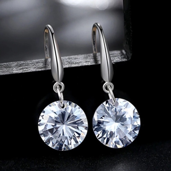 Beautiful Zircon Crystal Dangle Earrings - Picture 2 of 3
